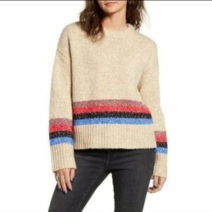 NEW Treasure & Bond Mini Stripe Sweater Beige